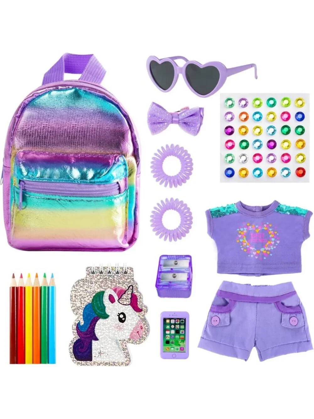 17-Piece 18-Inch Doll Clothes & Accessories Set for Girls - Fun School Supplies!